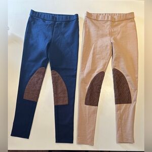 Janie and Jack Blue and Beige Kids riding Leggings- both are included